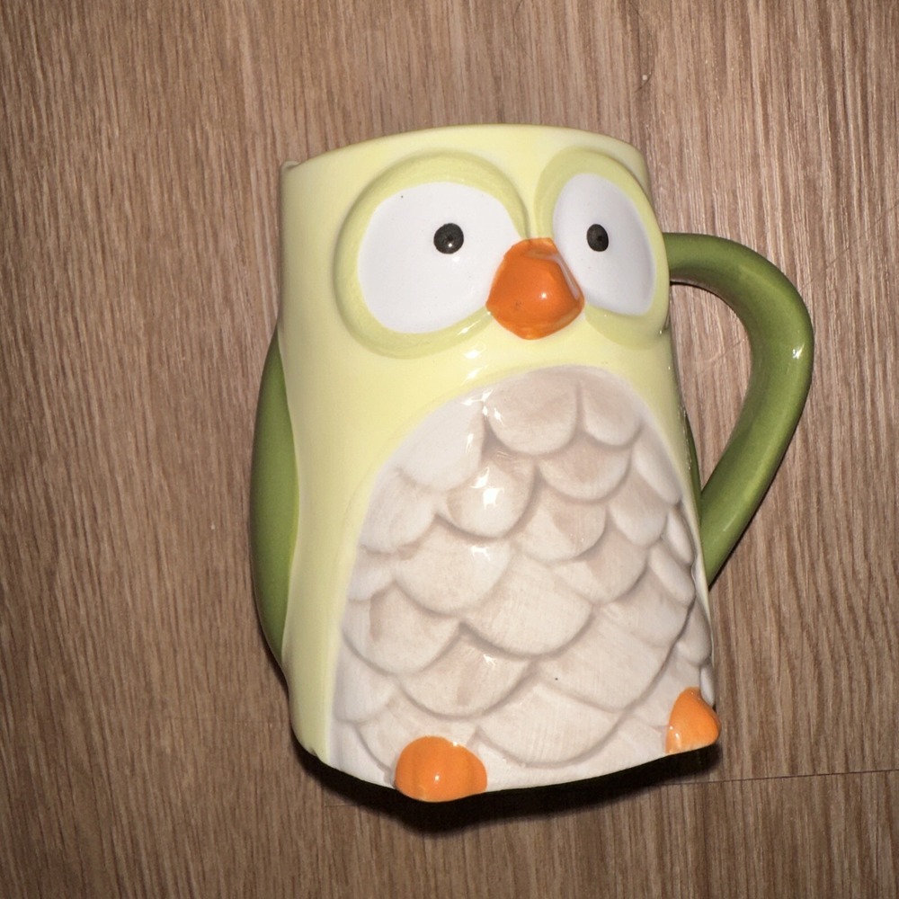 TAG OWL Coffee Mug 3D Embossed Ceramic Bird Coffee Cup Figural Animal - Picture 4 of 4
